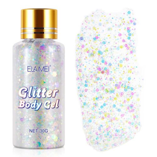 (Pearl white) Gel glitterato 30g