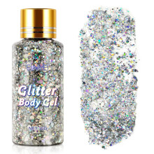 (Bright silver) Gel glitterato 30g