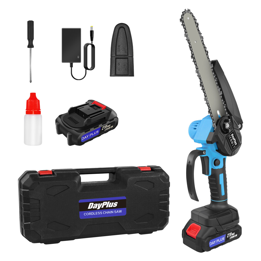 Youseahome (2X4.0ah Batteries) 8Inch Chainsaw Brushless Cordless Chain Saw Cutting Tools For Garden Branches With Chain Case