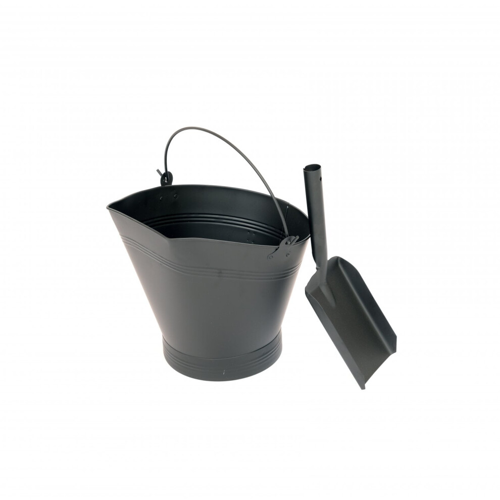 Oypla Heavy Duty Steel Fireplace Bucket Scuttle Hod With Shovel Coal
