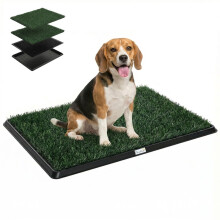 Hondentoilet 76 x 50,5 cm, hondentoilet met 2 wasbare kunstgrasmatten, puppytoilet