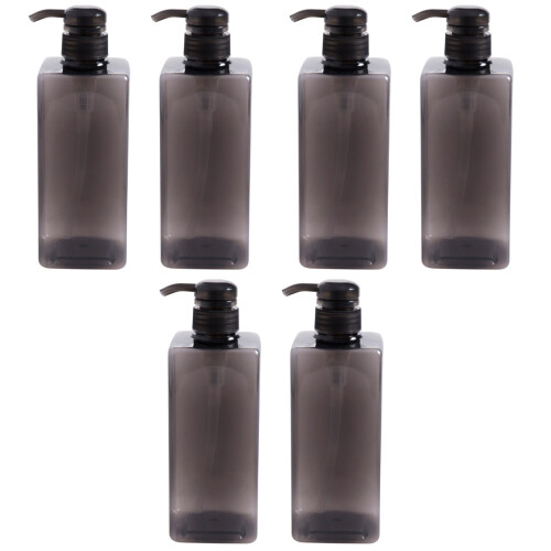 6Pcs Black Plastic Pump Lotion Containers Refillable Shampoo Bottles 1