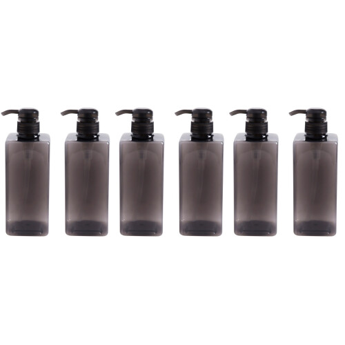 6Pcs Black Plastic Pump Lotion Containers Refillable Shampoo Bottles 2