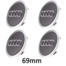 4PCS 69MM Silver Grey WHEEL CENTER HUB CAP For AUDI A3 A4 A6 A8 TT