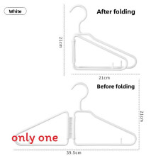 (White)Perchas de plástico engrosado con superficie antideslizante y plegables para guardar prendas