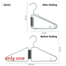 (Light Green)Perchas de plástico engrosado con superficie antideslizante y plegables para guardar prendas