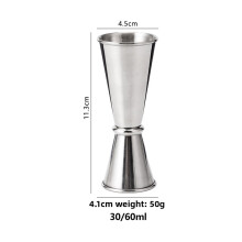 (60mL)Stainless Steel Measuring Cup Ounce Cup Bar Bartender Graduated Measuring Cup Cocktail Mixing Tool