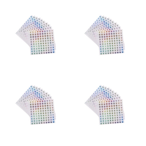 80Feuilles Autocollants Numéros Ronds Multi-Reflets Pour Baby 1