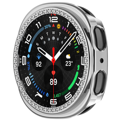Capa de PC Elegante para Samsung Galaxy Watch 8 44mm Silver 2