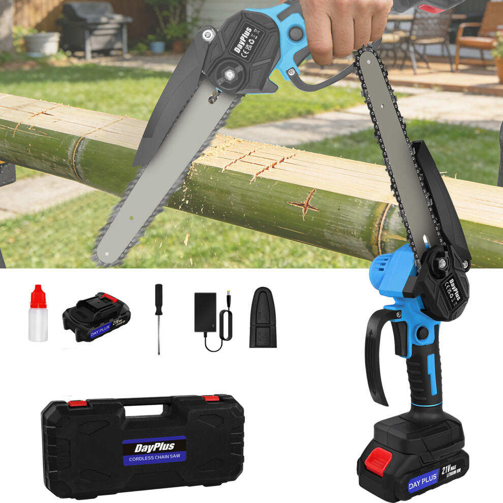 Youseahome (2X4.0ah Batteries) Mini Chainsaw 8Inch, Cordless Chainsaw Brushless With Chain, Electric Power Chainsaw For Tree Branches, Courtyard, And Garden