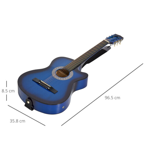38-inch full-size blue classical acoustic guitar 2