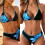 Ensemble de tankini élégant avec accent de laçage, tenue-Bleu S 2