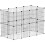 Cage pour petits animaux, enclos extérieur, construction modulaire, surface de 0,72 m², acier, noir 1