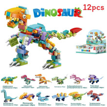 Kit de blocs de construction Dinosaur World 12 en 1 avec matériel abs pour jeu créatif