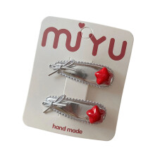 Barrettes à frange latérales pour bébé, motif étoile et cœur,-C