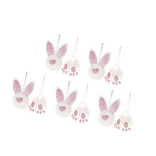 Rabbit Butt and Ear Hanging Ornament for Easter-White