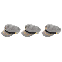 3Stk Grau Marine Kapitänsmützen Retro Design Mit Bestickter