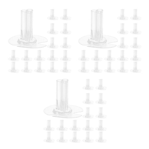90Pcs Plastic Self-Adhesive Flower Base Stand for Clear Flower Display