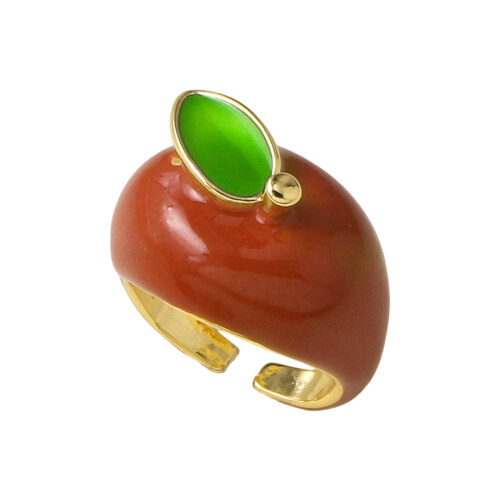 Perfect Gift Choice Adjustable Fruit Ring Crafted-deep. red