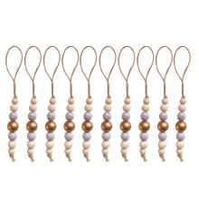 Décoration d'arbre de noël en perles de bois, pour mur,-8