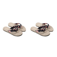 2Paare Damen Sandalen Floral Gelb Mit Stützende