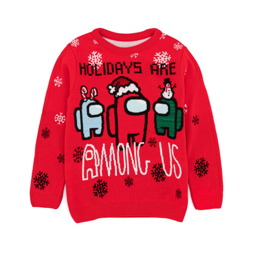 Among Us Christmas Jumper (Boys Red)