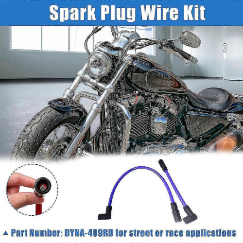 (Red) Spark wire for Big Twin motorcycle 10mm red easy installation 1