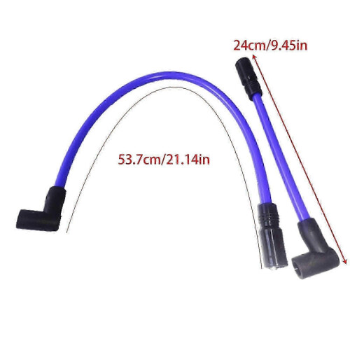 (Blue) Spark wire for Big Twin motorcycle 10mm red easy installation 2
