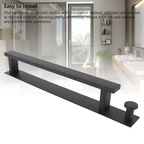 Wall Mounted Towel Rail with Side Hook 2