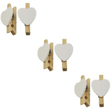 240Pièces Pinces En Bois Coeur Pour Artisanat Cadeaux