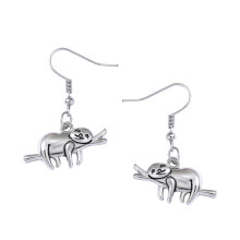 1Paire Boucles D'oreilles Koala Argenté Décor Original