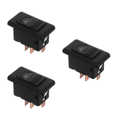 3Pièces Interrupteur Lève-Vitre ABS Noir Compatible Remplacement Auto