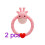Teether Silicone Rose Bébé Dentition Motif Cerf Résistant 1