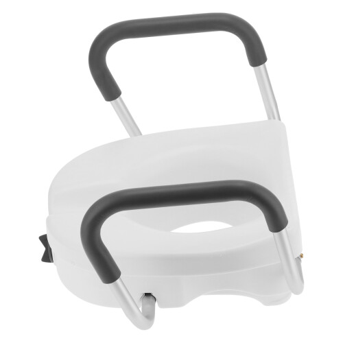 Raised Toilet Seat with Adjustable Armrests 1