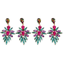 2Paires Boucles D'oreilles Pendantes Femme En Coloré Pour Fête