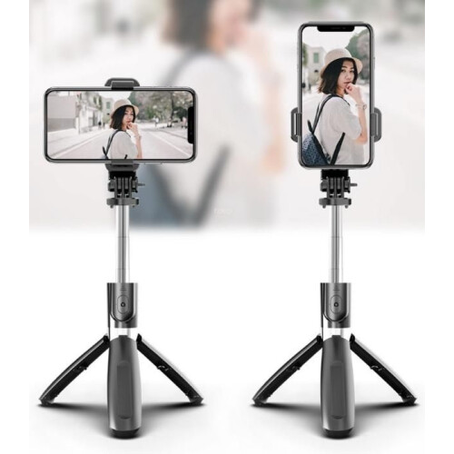 Selfie Stick - Τρίποδο Selfie Stick 3 σε 1, Ρυθμιζόμενο Μονόποδο Selfie Stick Bluetooth - Μαύρο 2