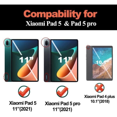 Θήκη Tablet - Xiaomi - Mi Pad 5/Pro 11" - Σκληρυμένο Γυαλί - Προστατευτικό Κάλυμμα - Μπλε 1