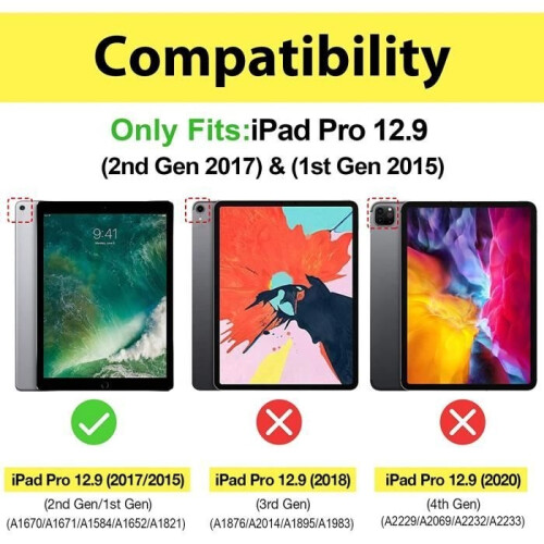 Θήκη για iPad Pro 12.9 2015-2017 - ProCase - Προστατευτική θήκη - Μπλε σκούρο - Ενηλίκων - Unisex 1