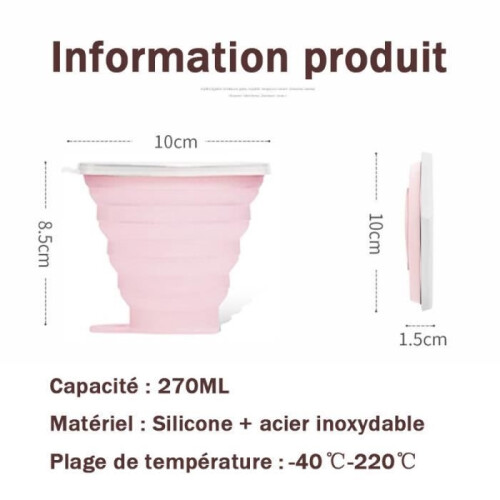 3 τεμάχια 270ML πτυσσόμενο κύπελλο τηλεσκοπικό σιλικόνης για κάμπινγκ και ταξίδια 2