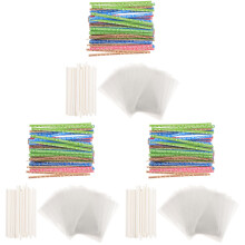 3Ensembles Pochettes À Sucettes Assorties Bâtons Pour