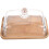 2Pièces Présentoir Gâteau Transparent Dôme Bois Pour Mariage 1