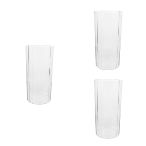 3Pcs Clear Plastic Flower Vase Minimalist Modern Hydroponic Home Decor