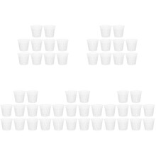 50Pcs Plastic White Indoor Outdoor Flowerpots Smooth Surface