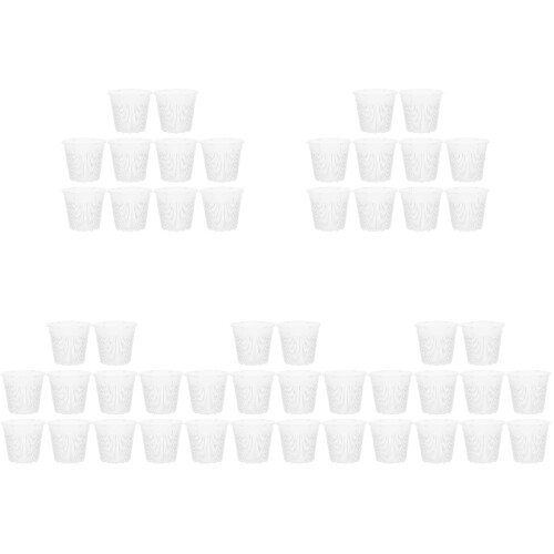 50Pcs Plastic White Indoor Outdoor Flowerpots Smooth Surface