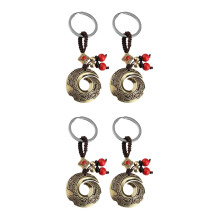 4St Multikleur Messing Auto Sleutelhanger Vintage Haak Charm