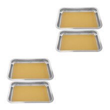 4Pcs Yellow Wax-Lined Stainless Steel Dissecting Tray for School Labs