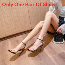 (Black 8cm,37)Sophisticated Pearl Tstrap Sandals With Heel For Special Occasions And Outings