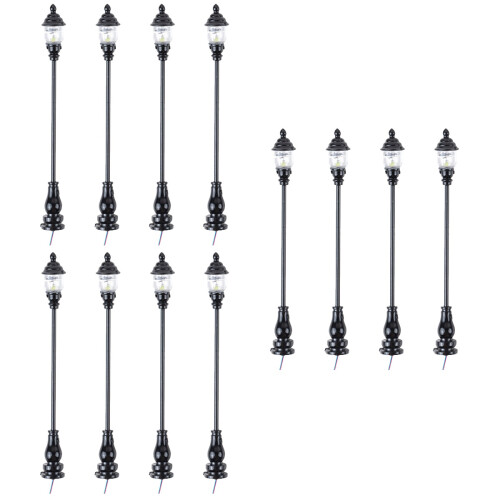 12Pièces Lampadaire Décoratif Noir En ABS Durable Pour Maquette