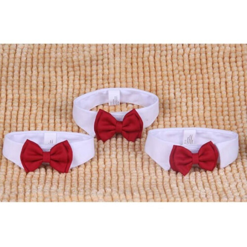 Cat Bow Tie Collar Red Bow Adjustable Cat Collar Formal Pet Bow Tie Collar for 1