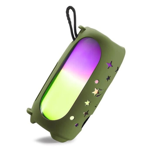 Protective silicone case with buckle and shoulder strap for JBL Pulse5 Bluetooth speaker (Green) 2